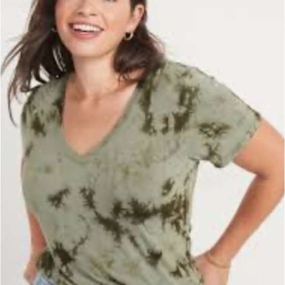 NWT Women's Tie-Dye V-Neck T Shirt Top Old Navy size L - Picture 3 of 7